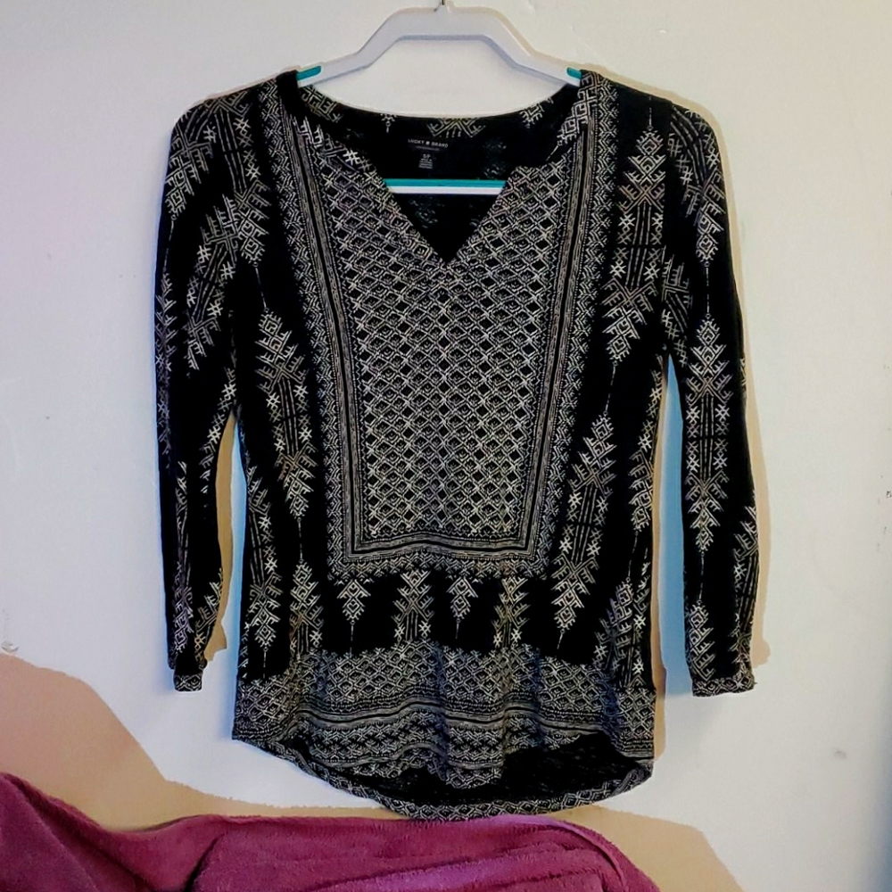 Stylish black long sleeve top